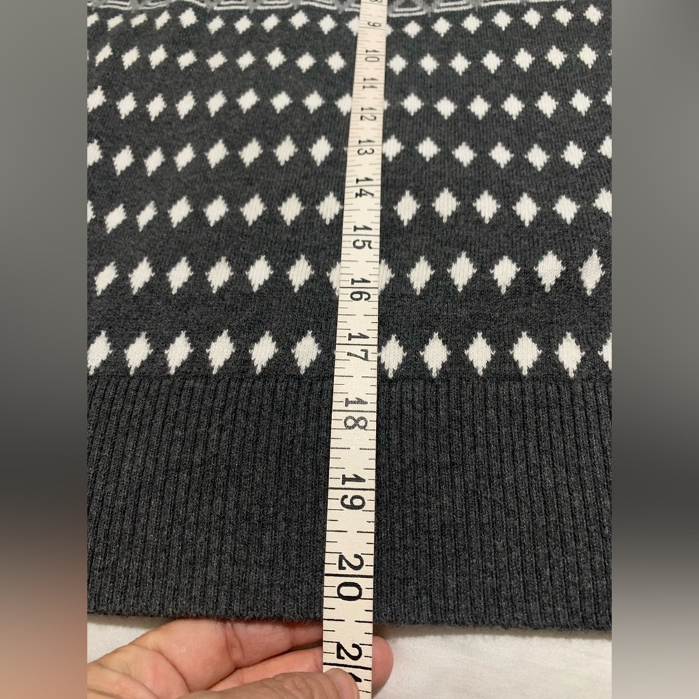 Merona sweater size medium casual color gray and green long sleeve - Picture 5 of 6